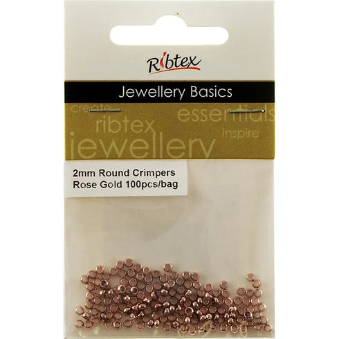 2mm Round Metal Alloy Crimpers (available in 8 colours)